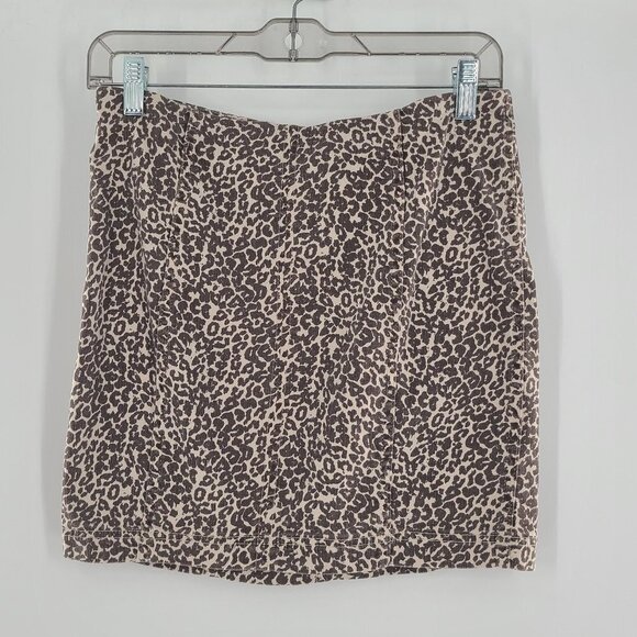 Free People Brown Modern Femme Novelty‎ Skirt Size 8  Denim fabric - Picture 1 of 5